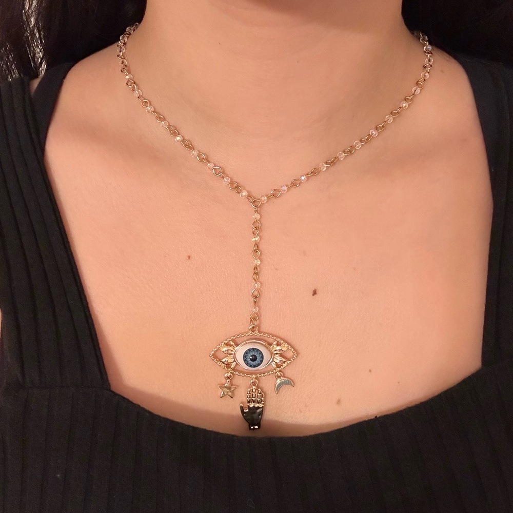 Gold Evil Eye Pendant Necklace